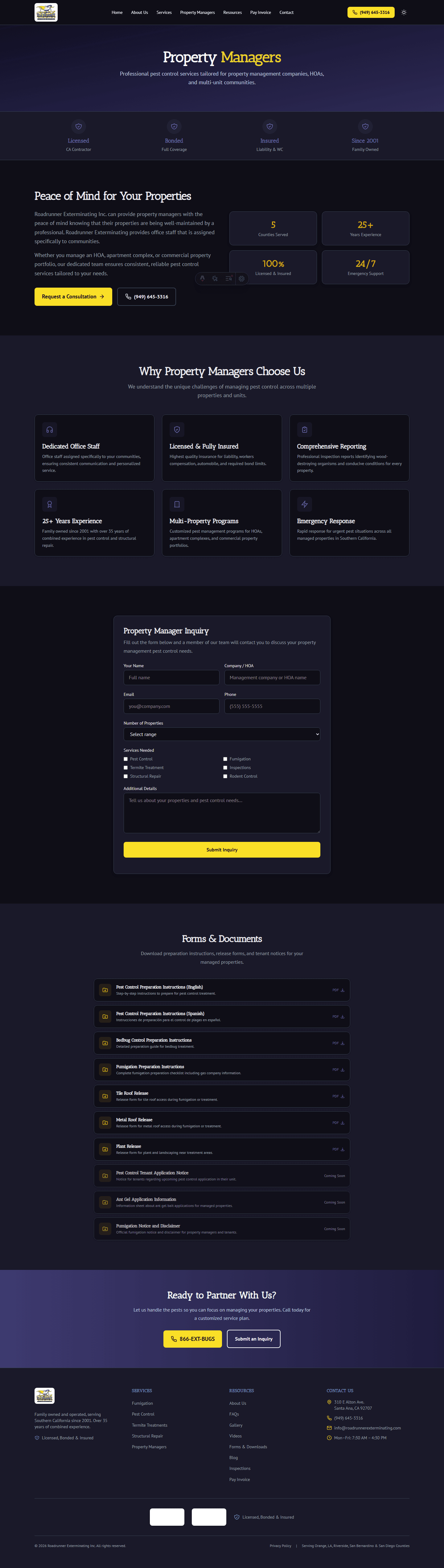 Roadrunner Exterminating — WordPress to Astro Rebuild — Site