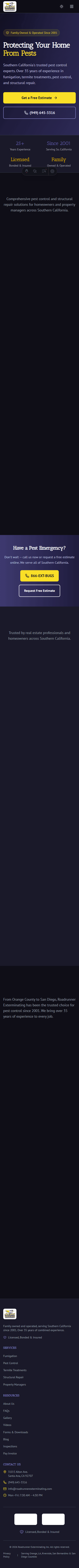Roadrunner Exterminating — WordPress to Astro Rebuild — Mobile